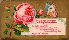 Cortecelli Spool Silk Embroidery Silk Florence Knitting Silk Rose  Trade Card