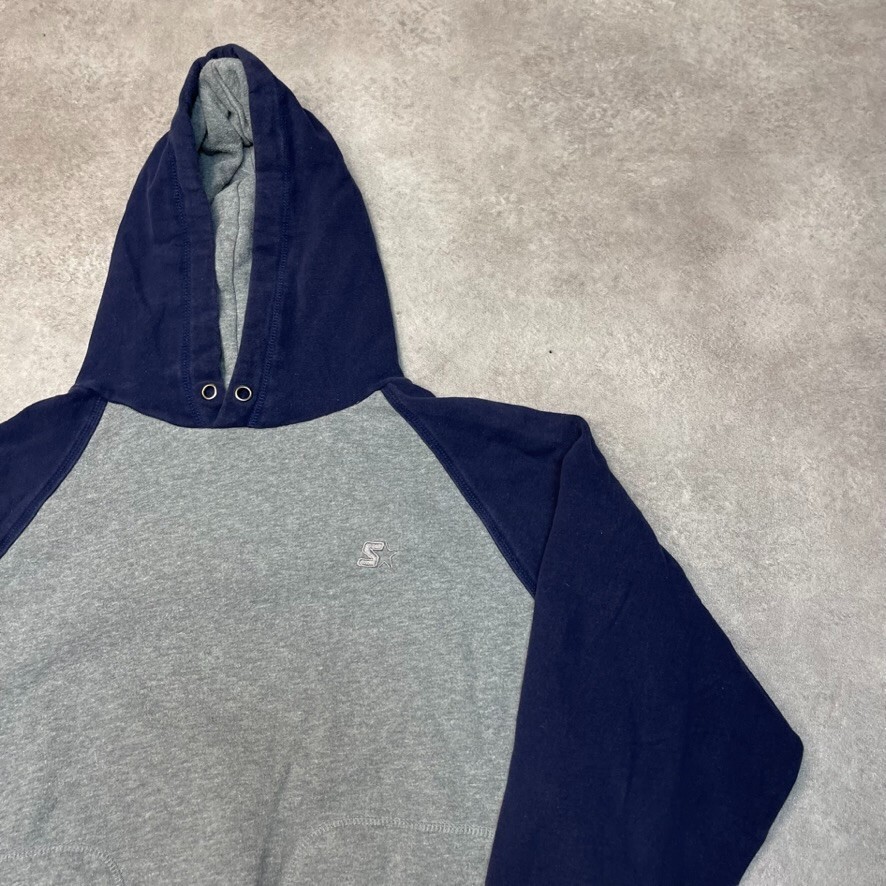 Starter Hoodie Mens Y2K Pullover Sports Sweatshirt, Grey, Large image 2