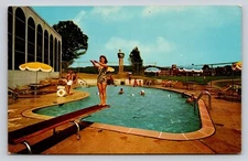 Chrome Pool Diving Board People Swimming Arlington Virginia P615 X