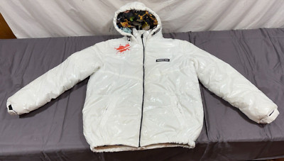 Members Only X Nickelodeon Hooded White Puffer Jacket Men's Medium