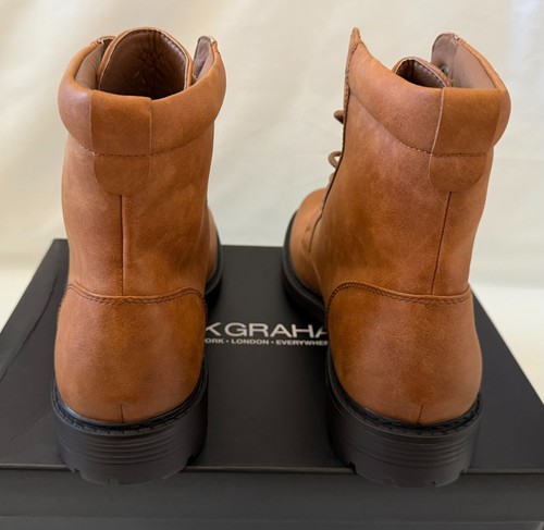 NICK GRAHAM Mens Brown Lug Sole Padded Delta Round Toe Lace-Up Boots size 9 M - Picture 7 of 13