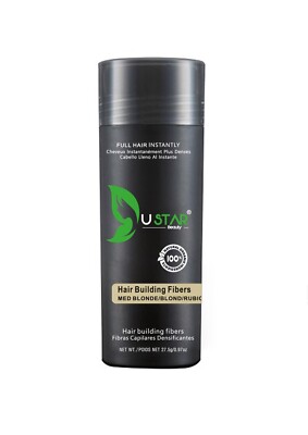 USTAR MEDIUM BLONDE Hair Building Fibers One Bottle 0.98oz Free Shipping