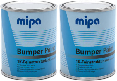 2x MIPA 1K Stoßstangenlack schwarz 1L strukturiert direkt auf Kunststoff einfache Anwendung