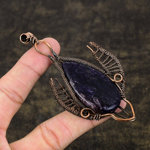 Pendentif En Argent Sterling Martelé Avec Uvarovite Brute - Collier Russe, 33 Mm, Neuf