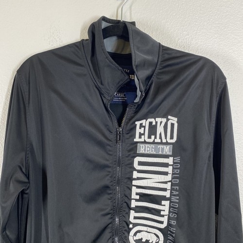 Chaqueta de Pista Ecko Unltd De Colección Para Hombre Grande Negra Cremallera Completa Y2K Hip Hop Ropa de Calle - Imagen 2 de 10