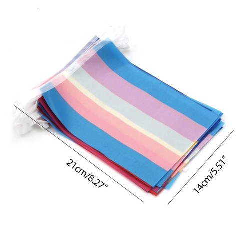 33ft Rainbow Gay Pride Flag Bunting Hangable Banners Ornament - Picture 5 of 5