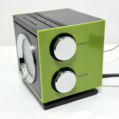 REALTONE GREEN RT205 LCD CLOCK AM/FM RADIO - SNOOZE Line In/MP3 INPUT JACK - Picture 3 of 9