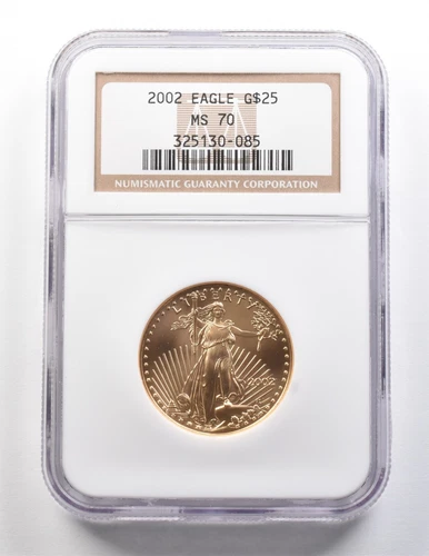 2002 $25 American Gold Eagle 1/2 Oz Gold MS70 NGC *9486