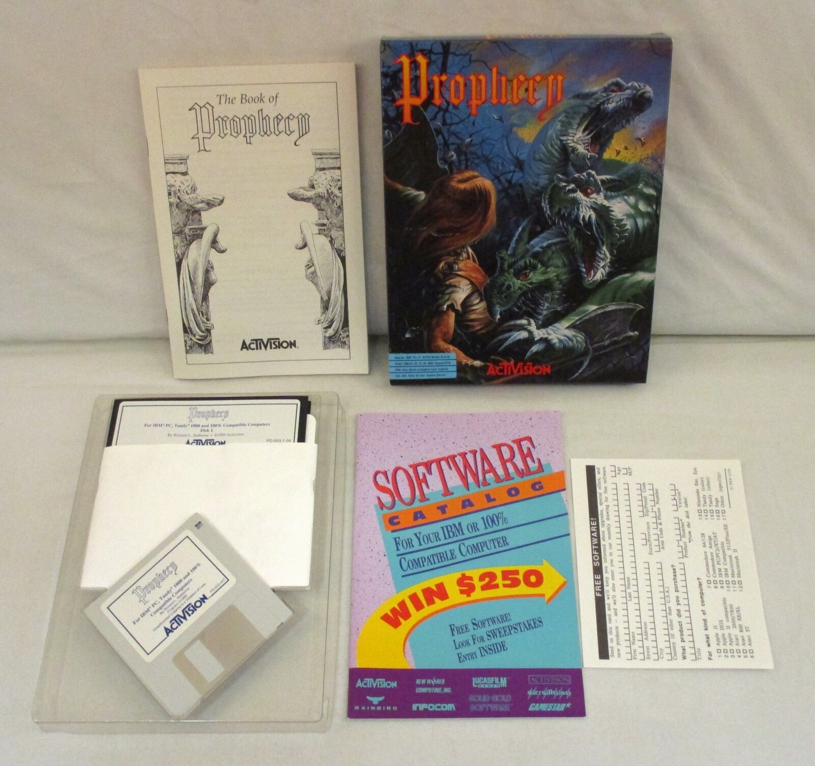 PROPHECY IBM PC Computer Game 3.5" & 5.25" Disks Activision 1989 COMPLETE CIB