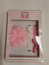 Enchante' Baby Hair Accessories 3-Piece Headbands 1 Pink Flower  2 Bows NEW 