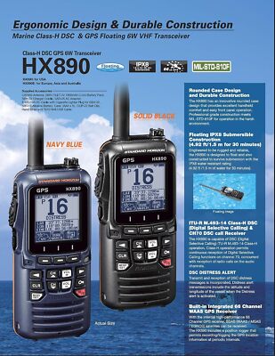 STANDARD HORIZON
トランシーバー6セット、充電器、バッテリー付 Standard Horizon Handheld VHF Radio w/ GPS Class H 6W DSC