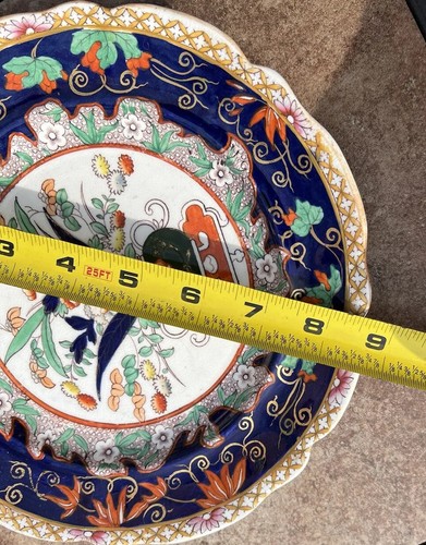 Antique Mason’s English Ironstone Plate Cobalt Blue Imari Style ca1845-1900 Rare - Picture 15 of 16
