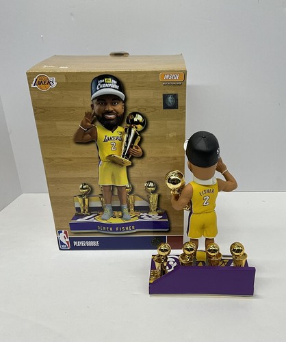 DEREK FISHER SIGNED LAKERS LIMITED FOCO BOBBLEHEAD "5X NBA CHAMP" PSA 1C61463 - Picture 4 of 6