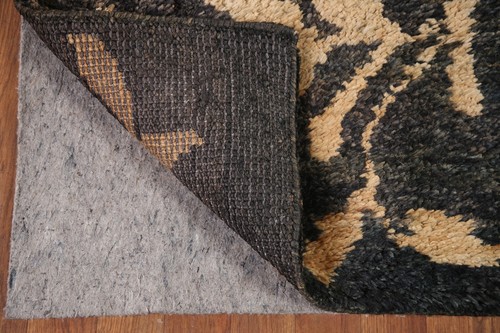 Black/ Beige Nature Print Moroccan Oriental Area Rug 5'x7' Jute Hand-knotted Rug - Picture 10 of 12