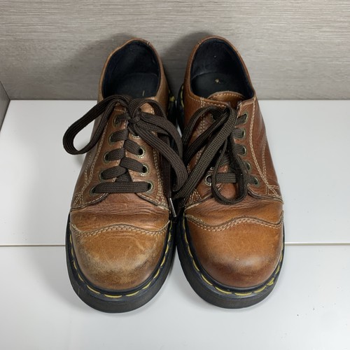 Dr. Doc Martens 8651 Leder klobige Plateau Oxford Schuhe Y2K braun US 5 - Bild 3 von 12