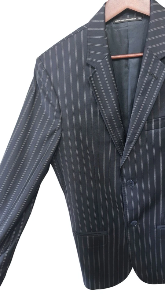 Blazer Club Monaco a Rayas Talla 36 Lana en Azul Marino Foto 2 de 4