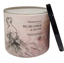 NEW Bath & Body Works BLUSH AMBER PEONY Large Scented 3 Wick Candle, 14.5 OZ