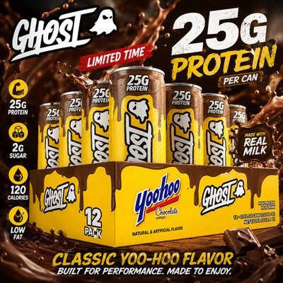 GHOST LIMITED TIME YOO-HOO CHOCOLATE PROTEIN DRINK 12 PACK x 11 OZ SAMEDAYSHIP!