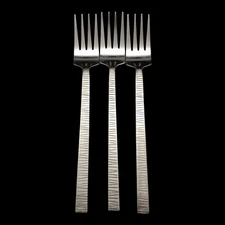 3 Gourmet Settings Cypress Dinner Forks - 7 7/8" Stainless Steel 18/8 China