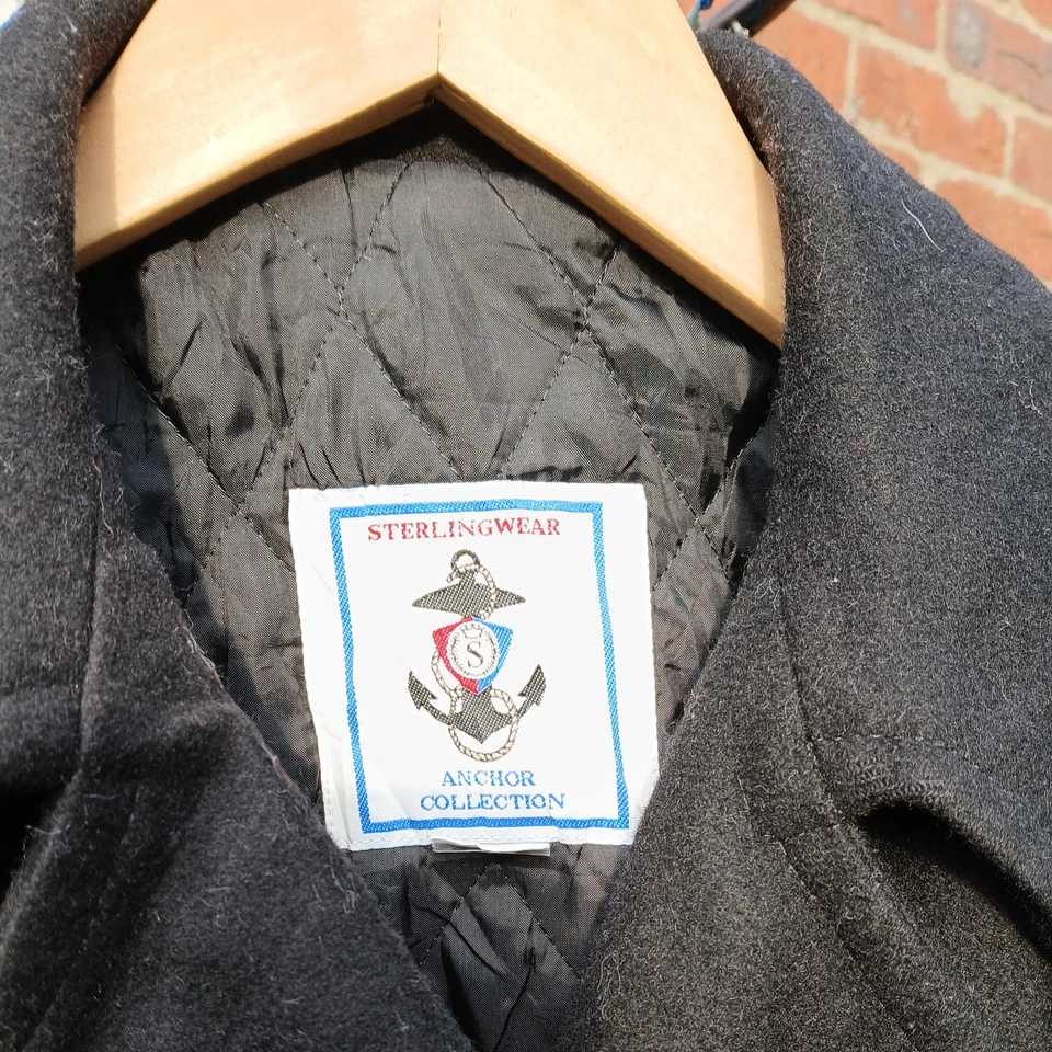 Sterlingwear Peacoat Mens 38R Wool Quarterdeck US Navy Military Anchor Button US - Image 2 of 4