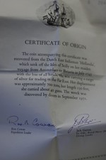 1737 "Hollandia" Shipwreck Pillar Dollar w/ Signed COA