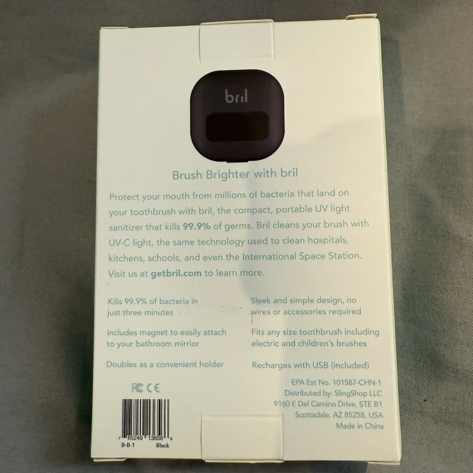 Esterilizador de cepillo de dientes UV Bril - Portátil, recargable, mata el 99,9% de los gérmenes - Nuevo en caja Foto 2 de 4