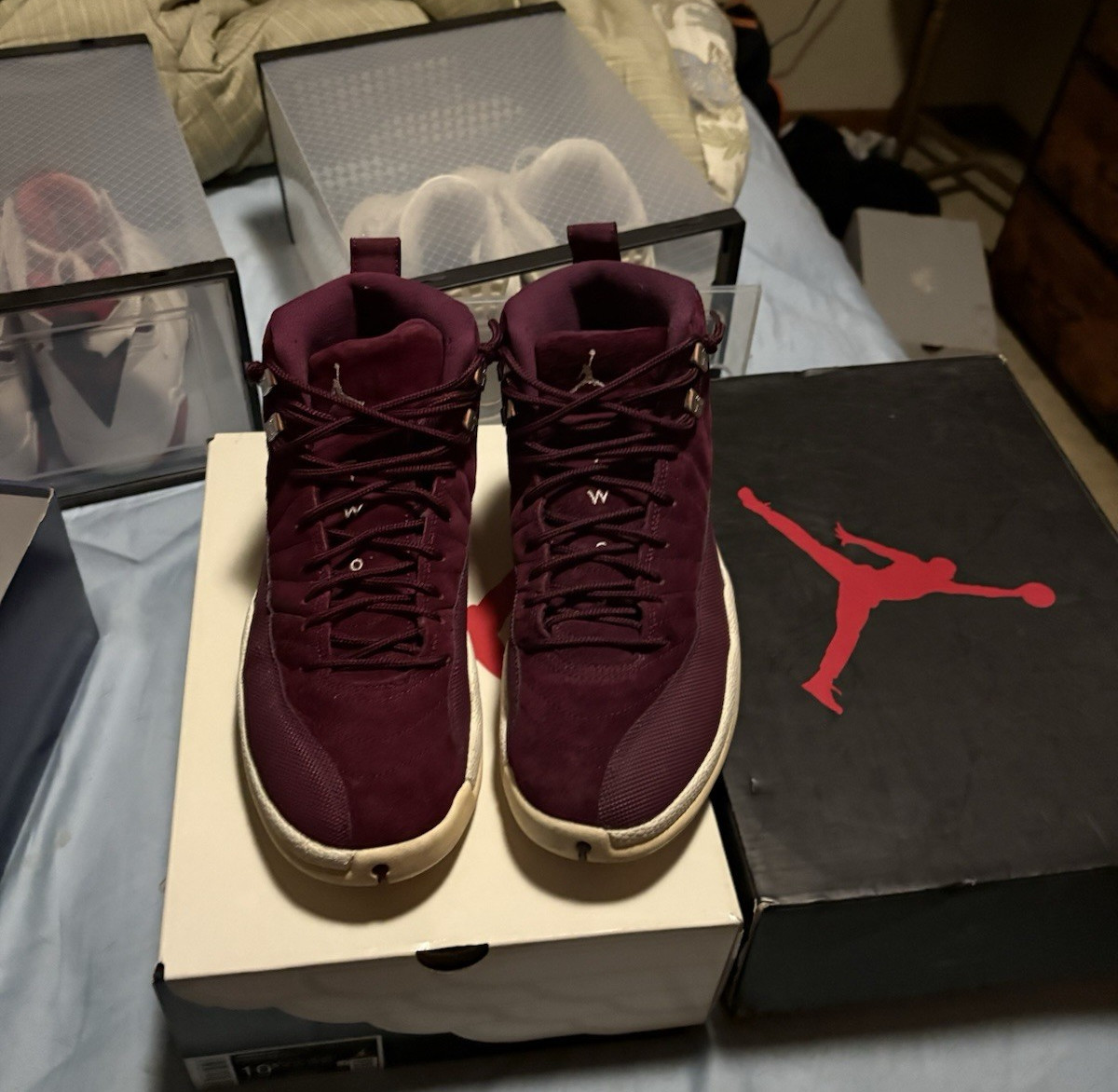 Jordan 12 Retro Bordeaux Burgundy High Top Men's Athletic Sn