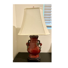 Chinese Oxblood Ceramic Pottery hex shape Lam...