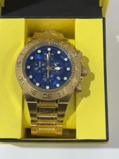 BRAND NEW INVICTA SUBAQUA BLUE DIAL GOLD BAND MENS WATCH