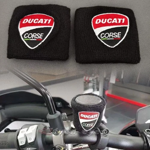Motorcycle Brake Clutch Reservoir Sock Cover For Ducati Corse Panigale Black Set - Picture 1 of 7