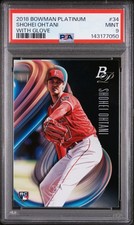2018 BOWMAN PLATINUM WITH GLOVE #34 SHOHEI OHTANI ROOKIE RC PSA 9