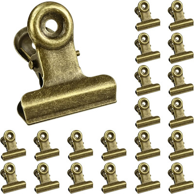 Kleine Bulldog Clips, 20 Stück 30MM Klammern Bronze Metall Scharnier Clips Datei