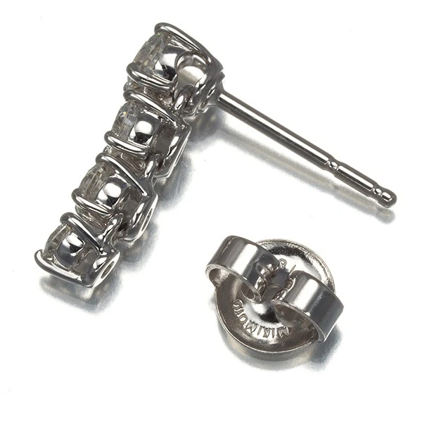 Auténticos Pendientes MIKIMOTO Diamante 0.35ct/0.35ct Gota Oro Blanco 18K 750 Foto 4 de 4