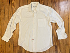 Yves Saint Laurent White Shirt Men's 15 1/2 32-33 Button Up YSL Long Sleeve