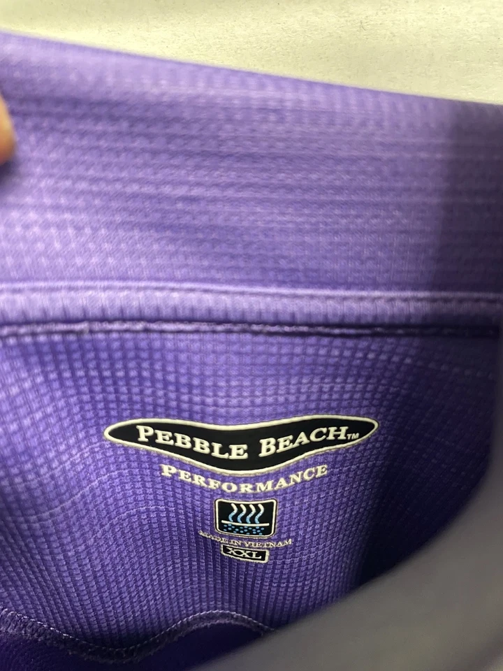 Pebble Beach Performance TCU Polo Shirt Men's XXL 2XL Purple "Frog Dad" Golf - Image 4 of 4