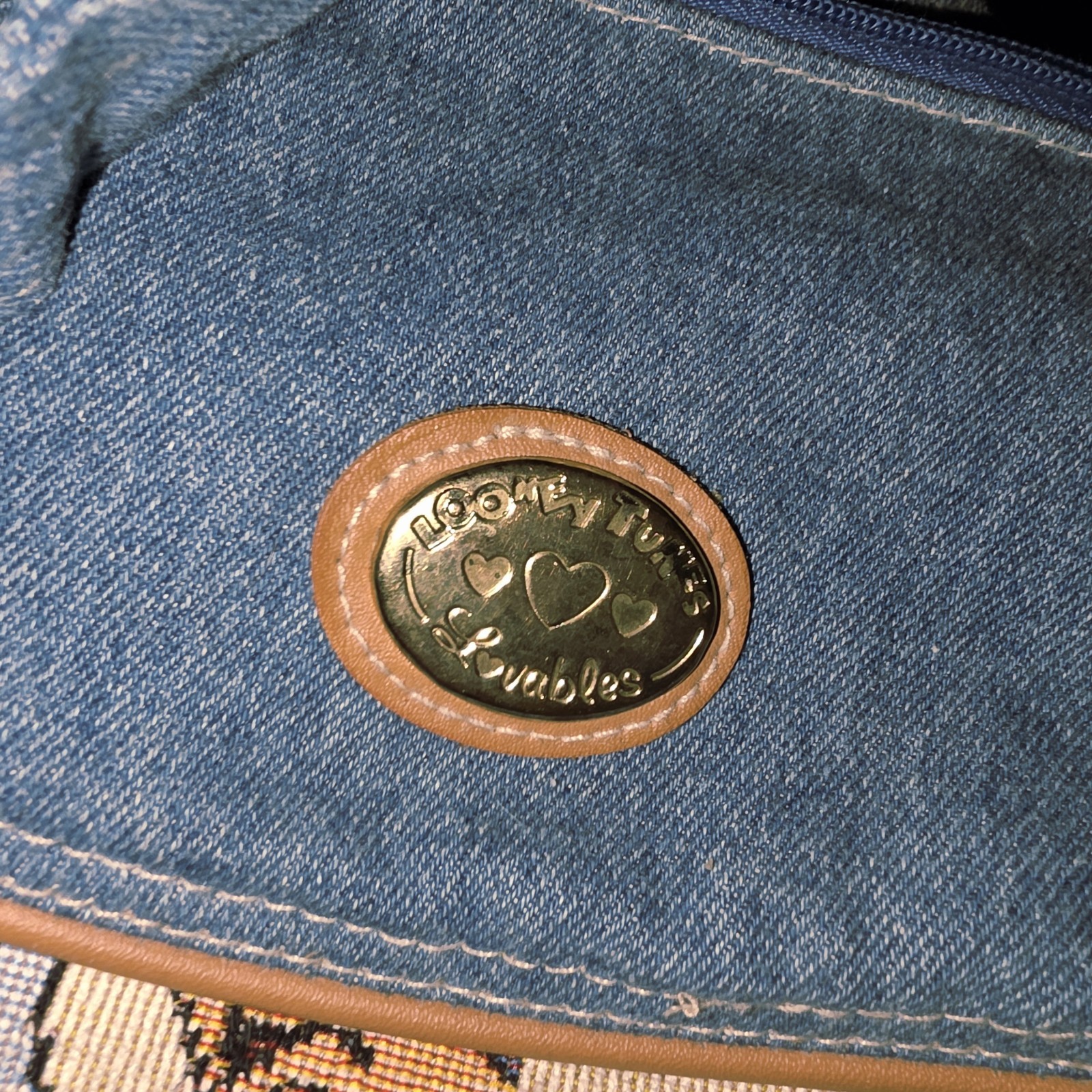 LOONEY TUNES 1996 Vtg Lovables Baby Boom Tapestry Diaper Bag Daffy Tweety Taz