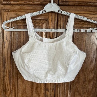 GLAMORISE Bra 44 DD WHITE 1166 Wireless Double Layer Control Sport