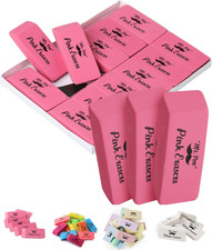 Mr. Pen Pink Pencil Erasers, Large, Pack of 12