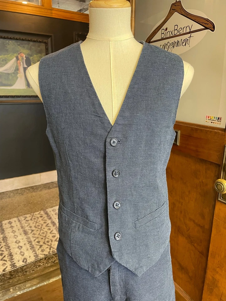 Traje de tres piezas de mezcla de lino para niño H&M (Y12) Foto 3 de 4