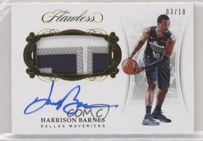 2017 Panini Flawless Horizontal Gold 3/10 Harrison Barnes #HP-HB Patch Auto 3d3