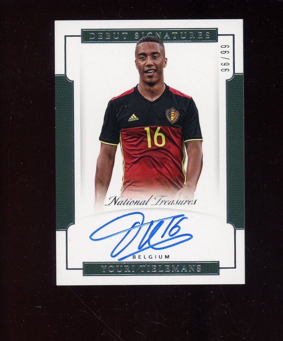2018 National Treasures Soccer Youri Tielemans Debut Signatures AUTO 96/99