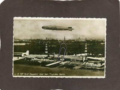 M4) Photo L.Z. 127 Graf Zeppelin above Berlin Airport.