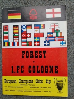 Nottingham Forest v 1 FC Cologne European Cup Semi Final 1st Leg