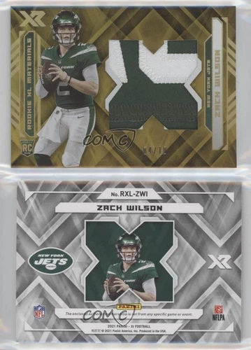 2021 Panini XR Rookie XL Materials Gold /10 Zach Wilson #RXL-ZWI RC