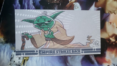 Ryan Hungerford Topps Star Wars Empire Strikes Back 3Di YODA 1/1 SKETCHKARTE