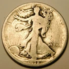 1918 S Walking Liberty Half Dollar 90% Silver "Actual Coin Pictured-Not Cleaned"