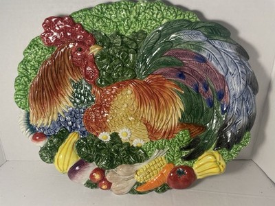 Fitz & Floyd Coq Du Village Country Classic Rooster 9 3/4'' Plate Wall Hanging