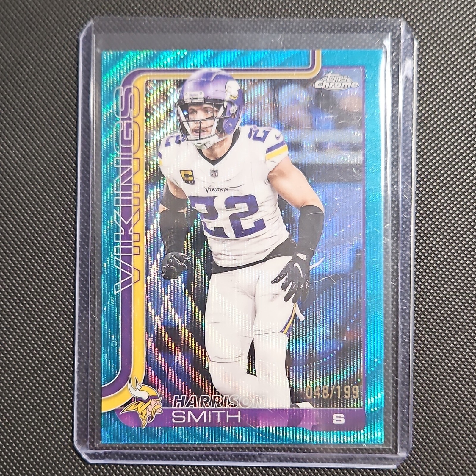 2025 Topps Chrome Harrison Smith Aqua Refractor #/199, serial numbered 48/199