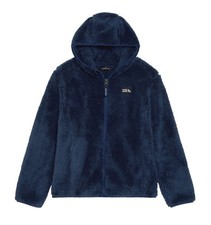 Eddie Bauer Youth Kid's High Pile Plush Hooded Full Zip Jacket Blue/S/M/L New