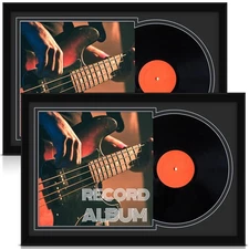 2 Pcs Vinyl Record Display Frame 16x22 Inches Double Groove Record Album Fram...
